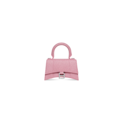WOMEN'S HOURGLASS XS HANDBAG IN SPARKLING FABRIC IN PINK