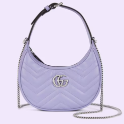 Gucci Marmont half-moon-shaped mini bag - lilac leather