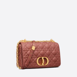 MEDIUM DIOR CARO BAG Rust-Colored Supple Cannage Calfskin