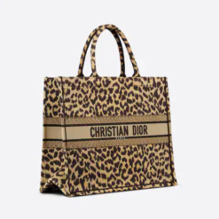 LARGE DIOR BOOK TOTE Beige Multicolor Mizza Embroidery (42 x 35 x 18.5 cm)