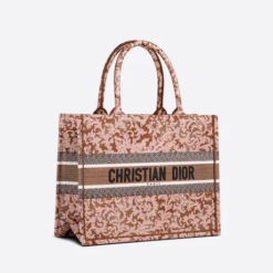 MEDIUM DIOR BOOK TOTE Metallic Pink Dior Brocart Embroidery (36 x 27.5 x 16.5 cm)