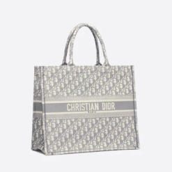LARGE DIOR BOOK TOTE Gray Dior Oblique Embroidery (42 x 35 x 18.5 cm)