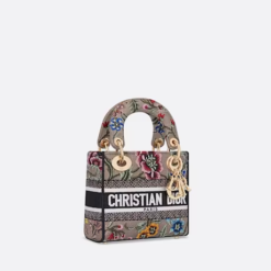 MINI LADY D-LITE BAG Pink Multicolor Dior Petites Fleurs Embroidery