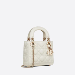 MINI LADY DIOR BAG Latte Cannage Lambskin