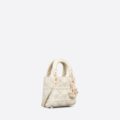 MICRO LADY DIOR BAG Latte Cannage Calfskin with Diamond Motif