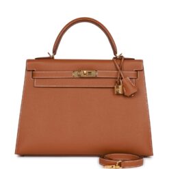 Hermès Kelly Sellier 32 Gold Epsom Gold Hardware