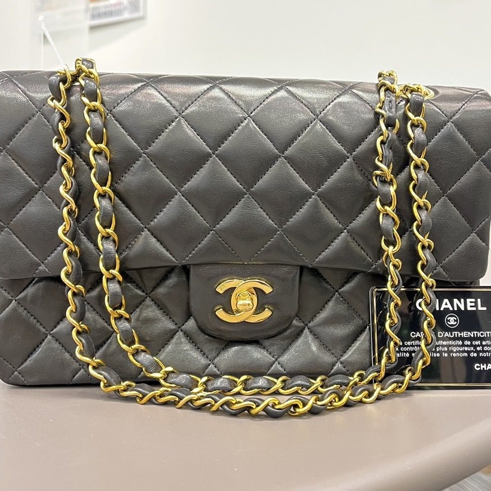 Chanel Medium Classic Double Flap Bag Olive Calfskin Light Gold Hardware photo review
